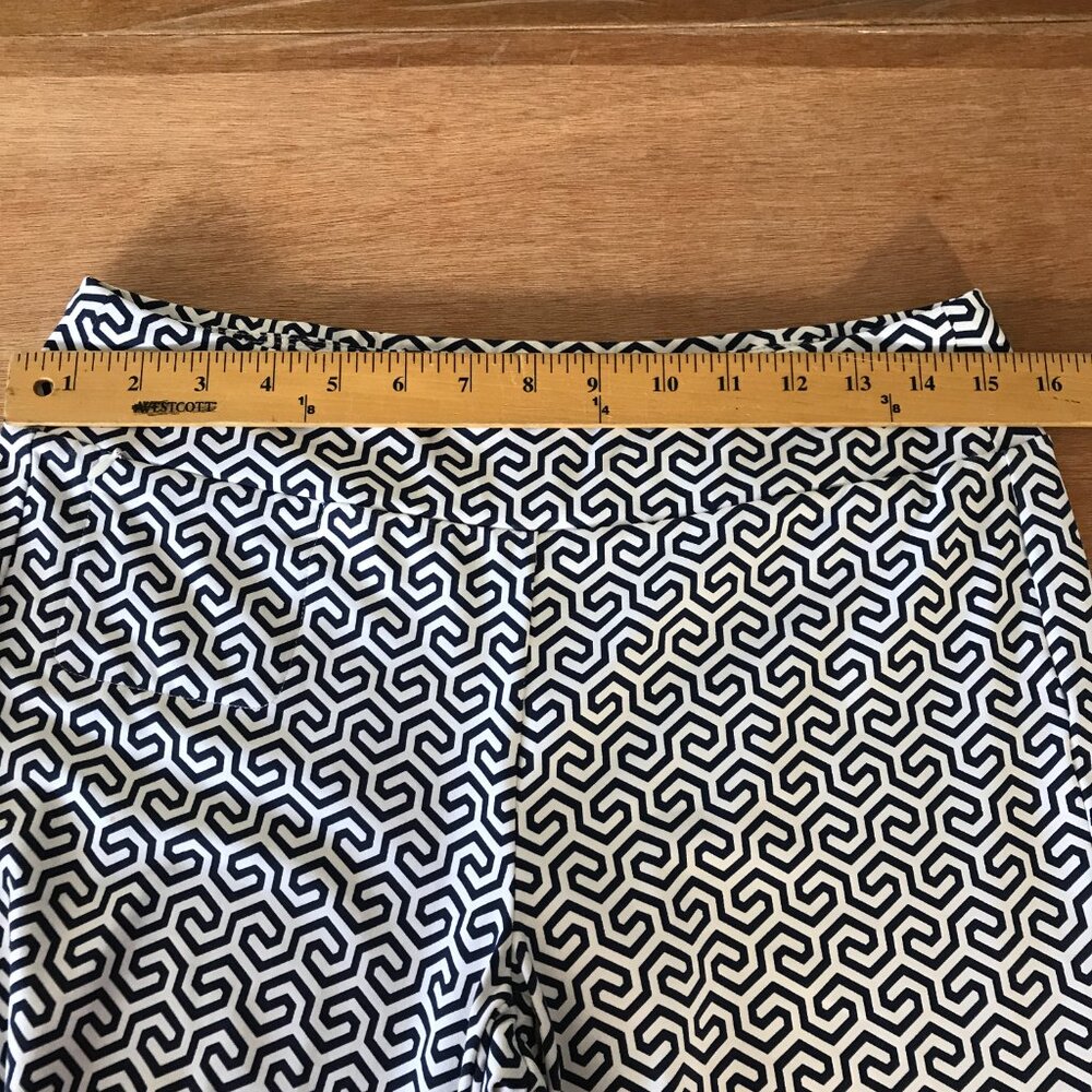 J. Mclaughlin Honeycomb Carmel Pants Women S Black White Geometric Zip Pocket - Picture 8 of 12